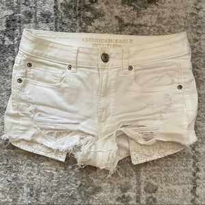 American Eagle White Denim Shorts